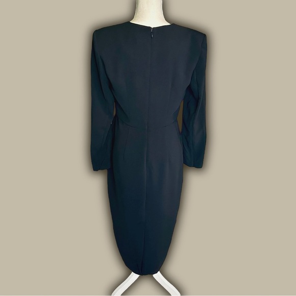 NWOT Sergio Hudson x Target Black ‘Strong Shoulder Midi Dress’ Size Small - Picture 13 of 16